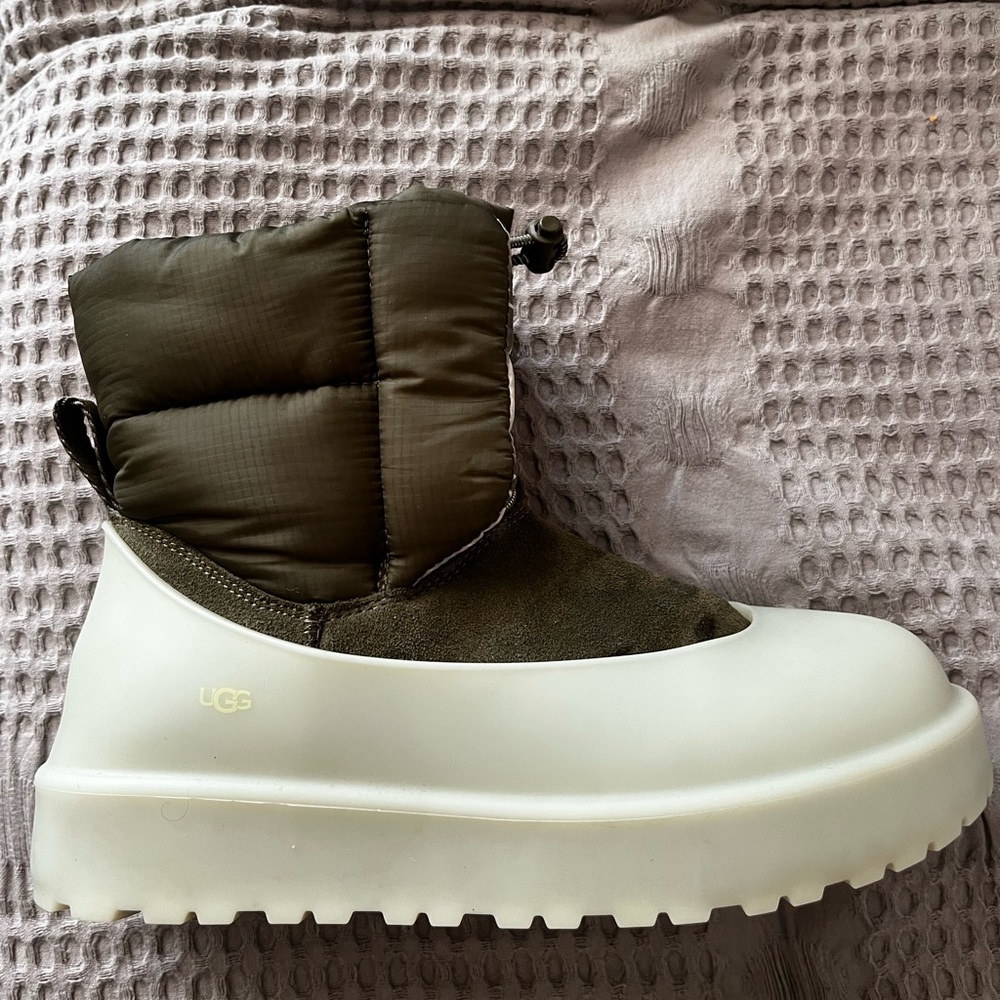 UGG Olive Classic Toggle Nylon Mini Boot with Boot Guard